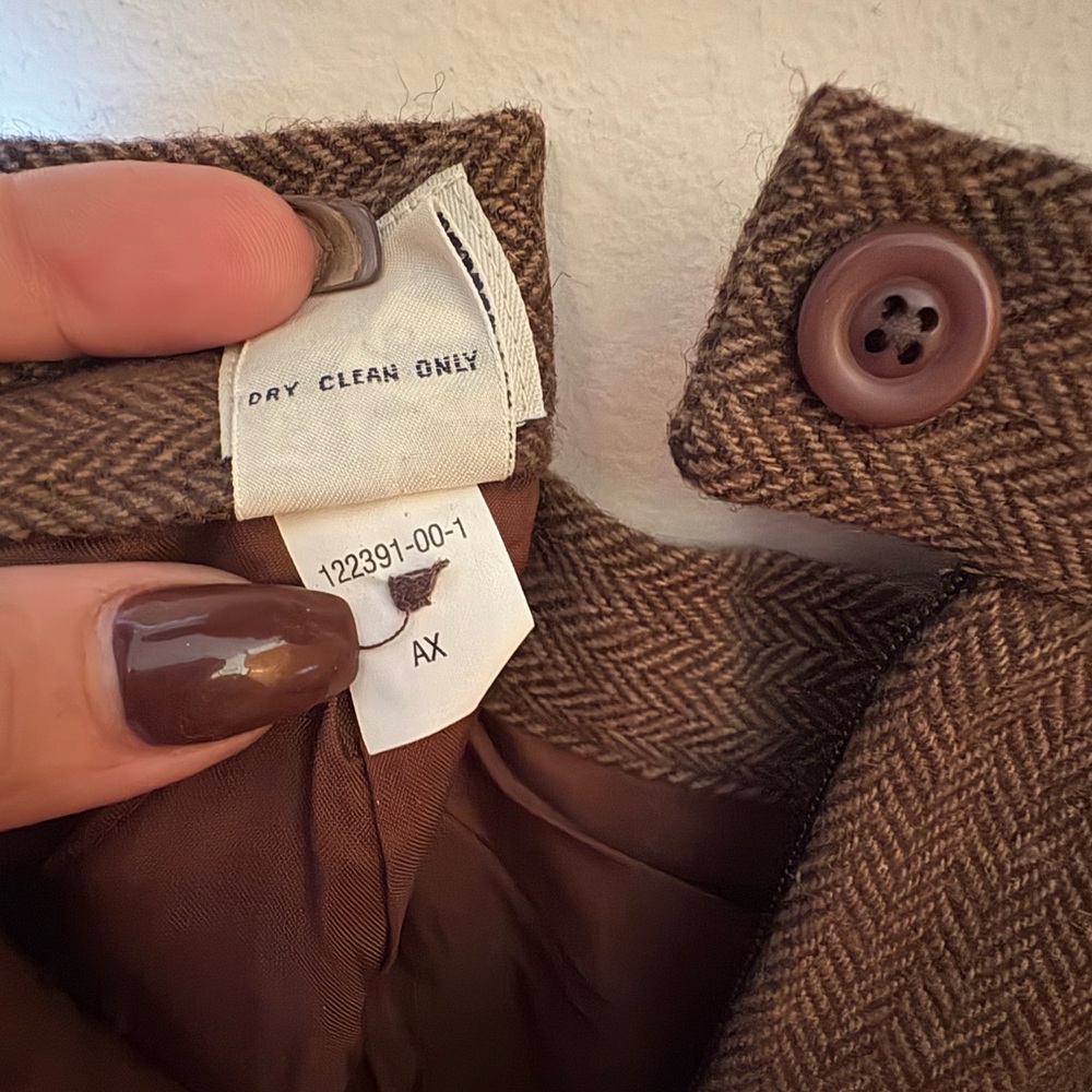 Vintage Gap Brown Tweed Wool Skirt and Vest Set NWT - Picture 10 of 12